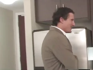 Fucking this horny MILF in the kitchen