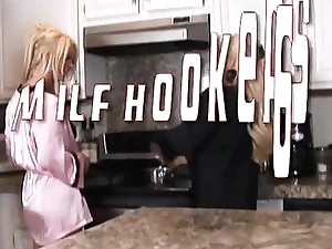 Sluts suck cock and dildo fuck before riding dick in FFM threesome